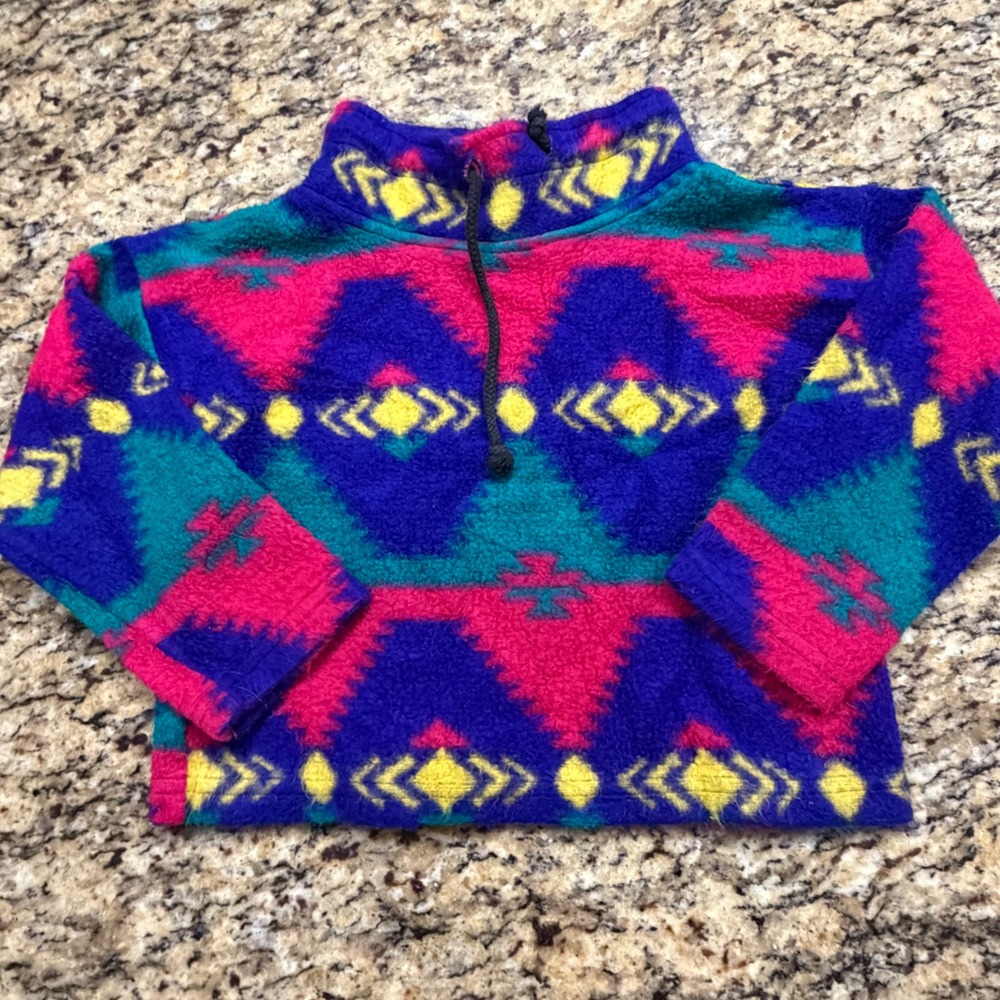 Vintage Glory US Kids Fleece Pullover Southwestern Pink Purple Size Medium‎ USA